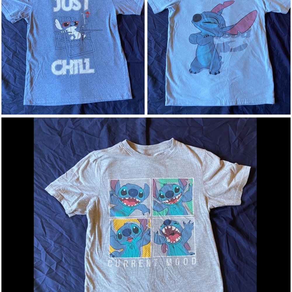 Like New Disney Stitch Boys 10/12 Tshirt bundle